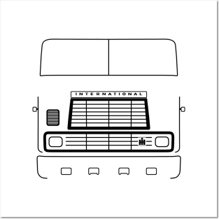 International Harvester 9670 cabover classic truck outline graphic (black) Posters and Art